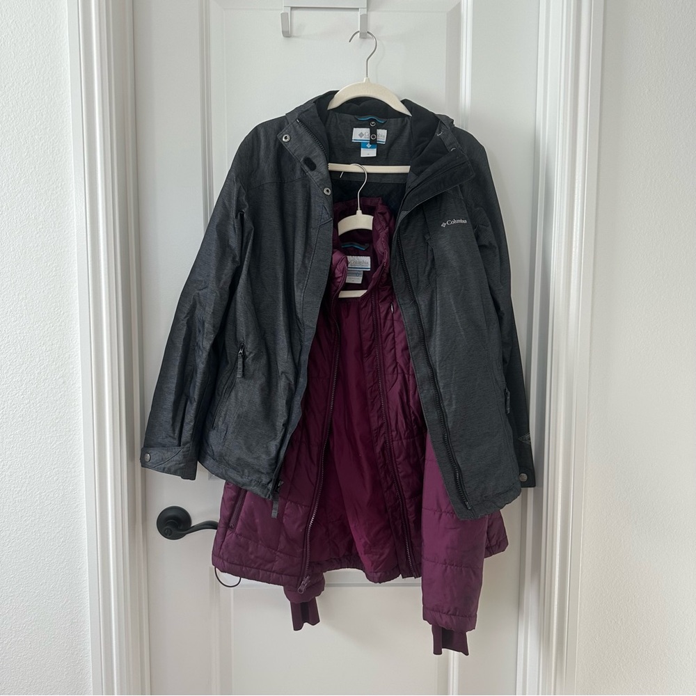 Columbia Purple and Gray Ski Jacket for Winter Sports